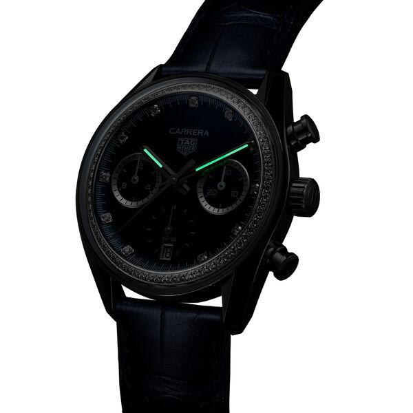 Carrera 39 mm chronographe automatique en acier inoxydable et diamants